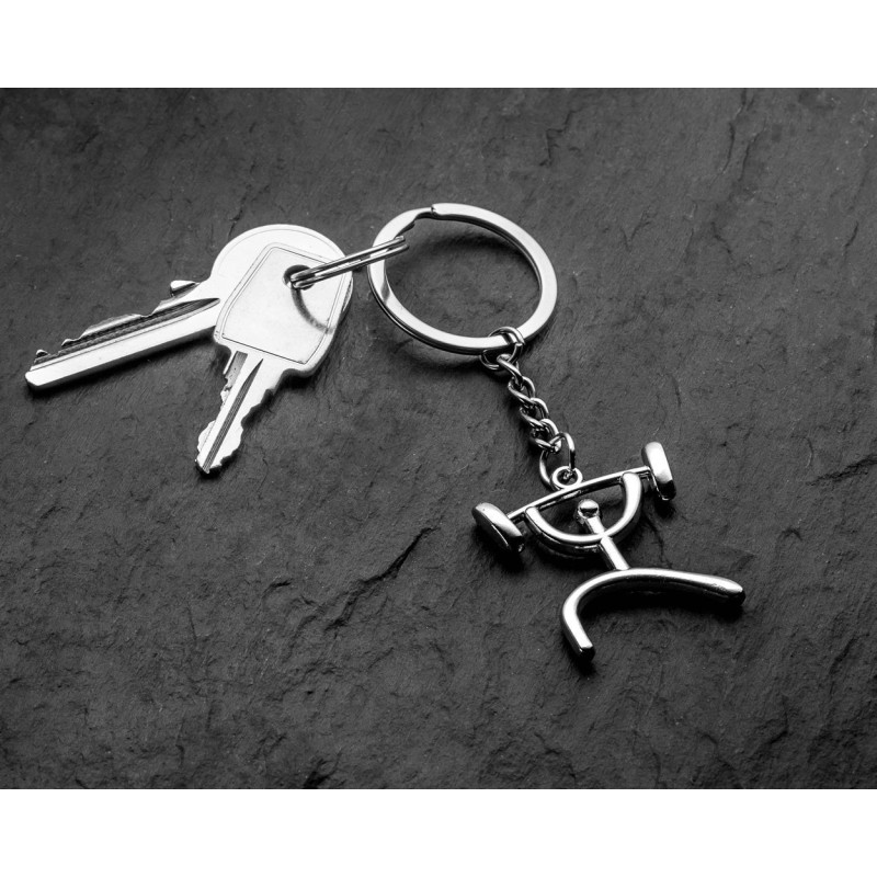 Breloc sport - haltere - cu inel metalic pentru chei - imagine 4